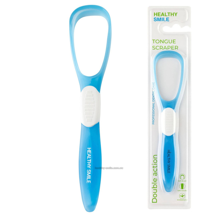 Healthy Smile Tongue Scraper, Blue